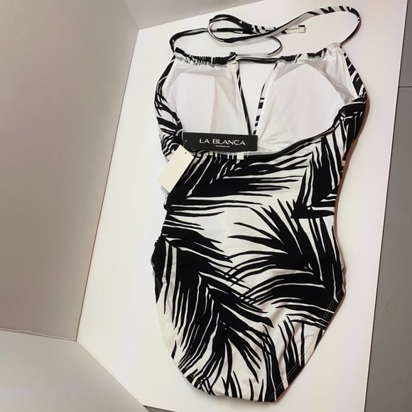 NWT La Blanca Palm Leaf One Piece Swimsuit - Picture 3 of 4